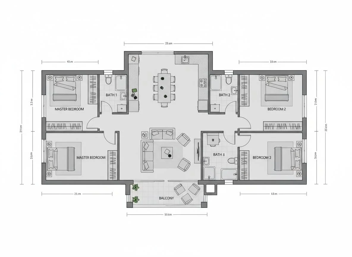 Godrej Vanantara 3 BHK Premium floor plan, 1,650 sq.ft. with three bedrooms, two bathrooms and balcony Godrej Vanantara 3 BHK Premium floor plan, 1,650 sq.ft. with three bedrooms, two bathrooms and balcony